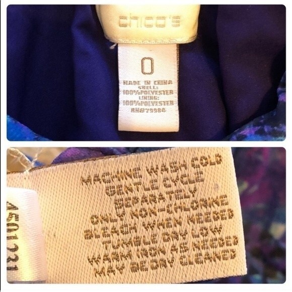 Chico’s Brooke Dress High Low Blue Purple Watercolor Print Chico's Size 0 - Picture 5 of 6